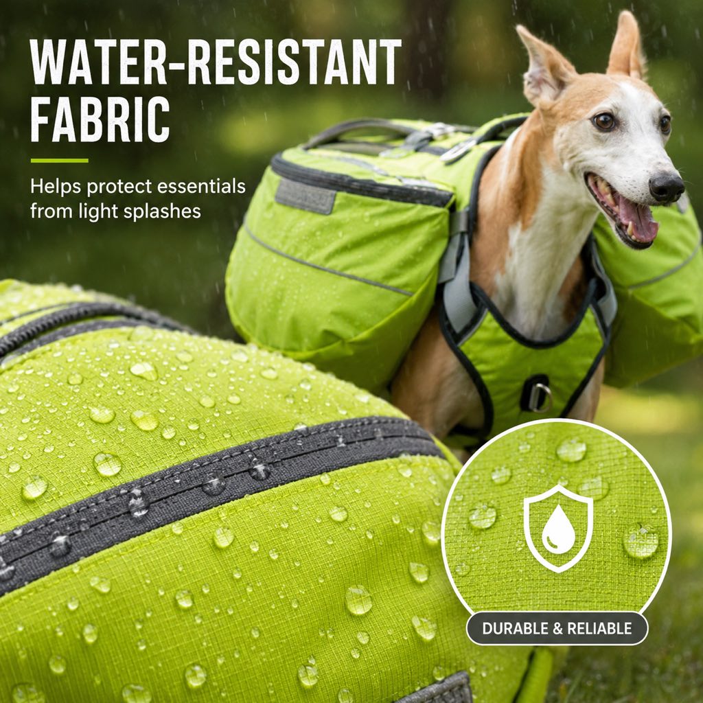 Dog Backpack for Hiking, Saddlebag Harness for Camping Trips