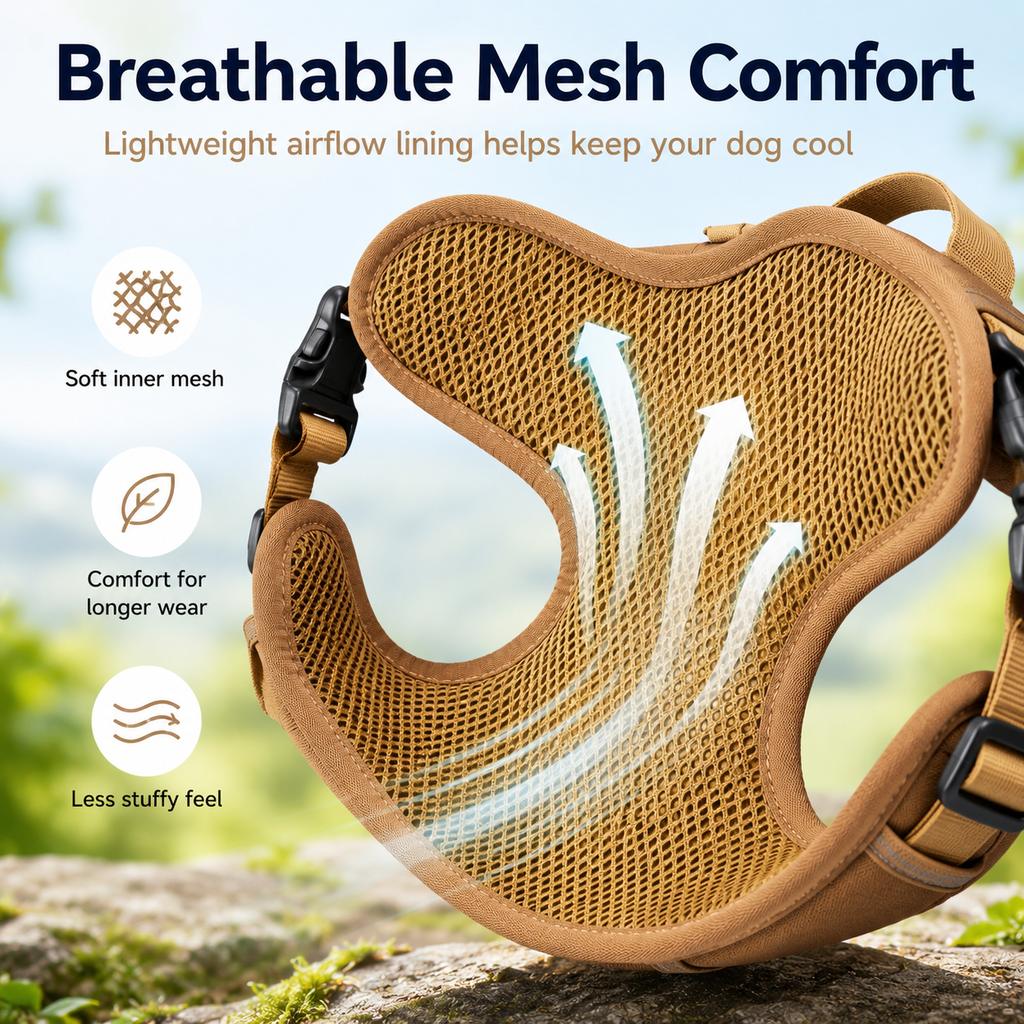 Tactical Dog Harness with Storage Pouch for Daily Walks