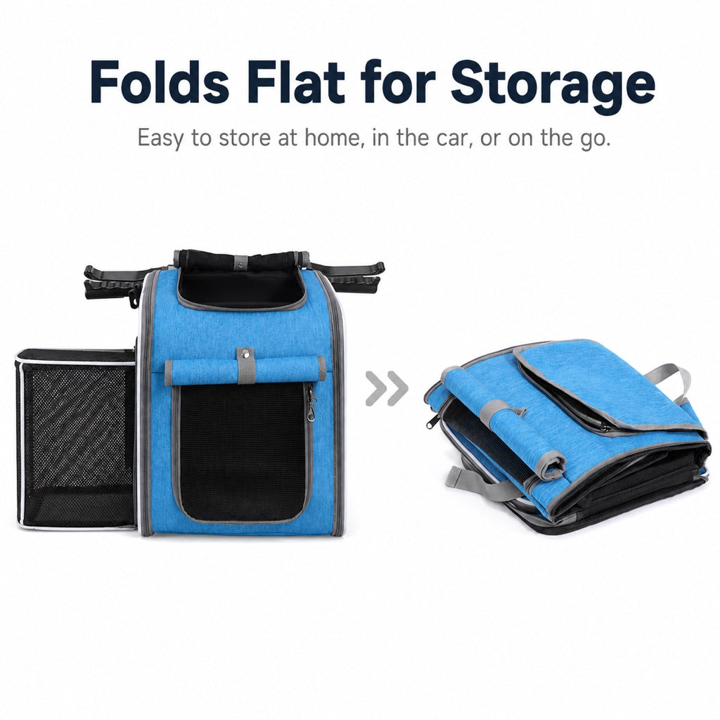 Bike Pet Carrier Backpack, Expandable 4-in-1 for Cats & Small Dogs