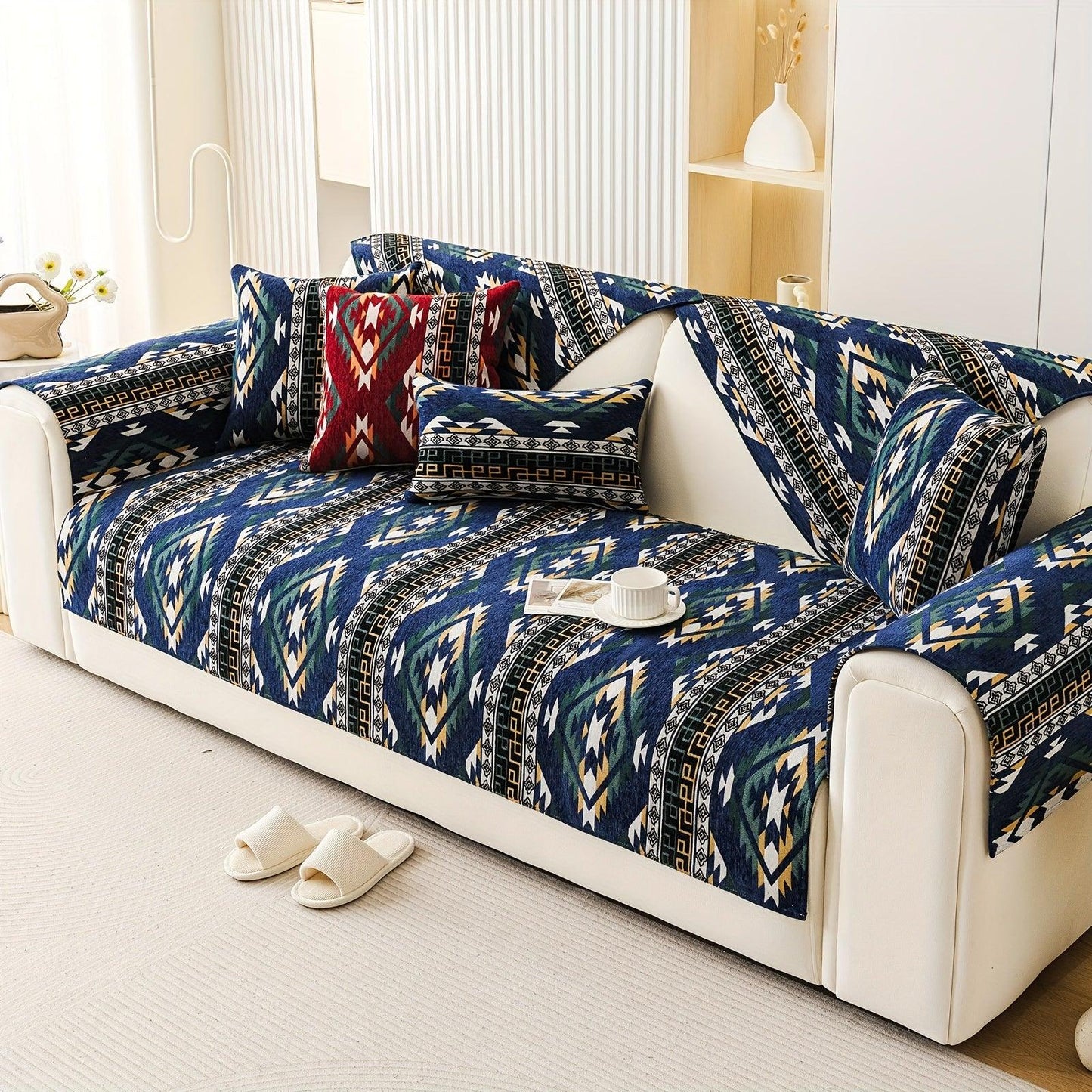 Couch Cover - Chic Snow Chenille Sofa Slipcover