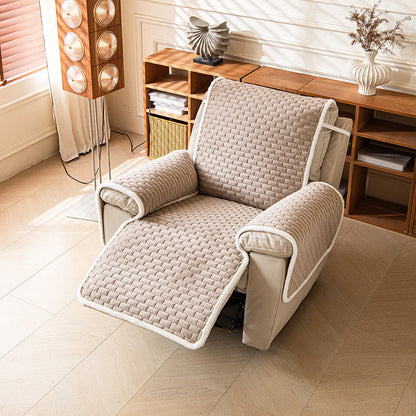 Khaki plush recliner chair cover for dogs and cats