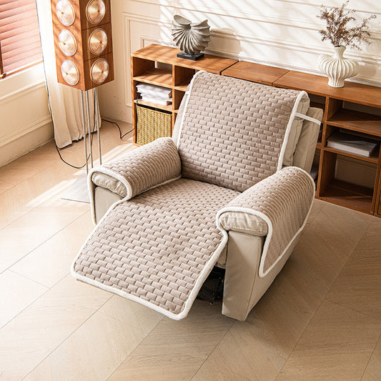 Khaki plush recliner chair cover for dogs and cats