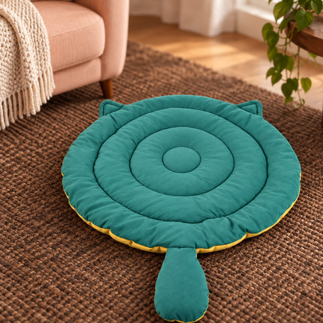 Charming Cat-Shaped Bed Cushion for Cozy Daytime Naps