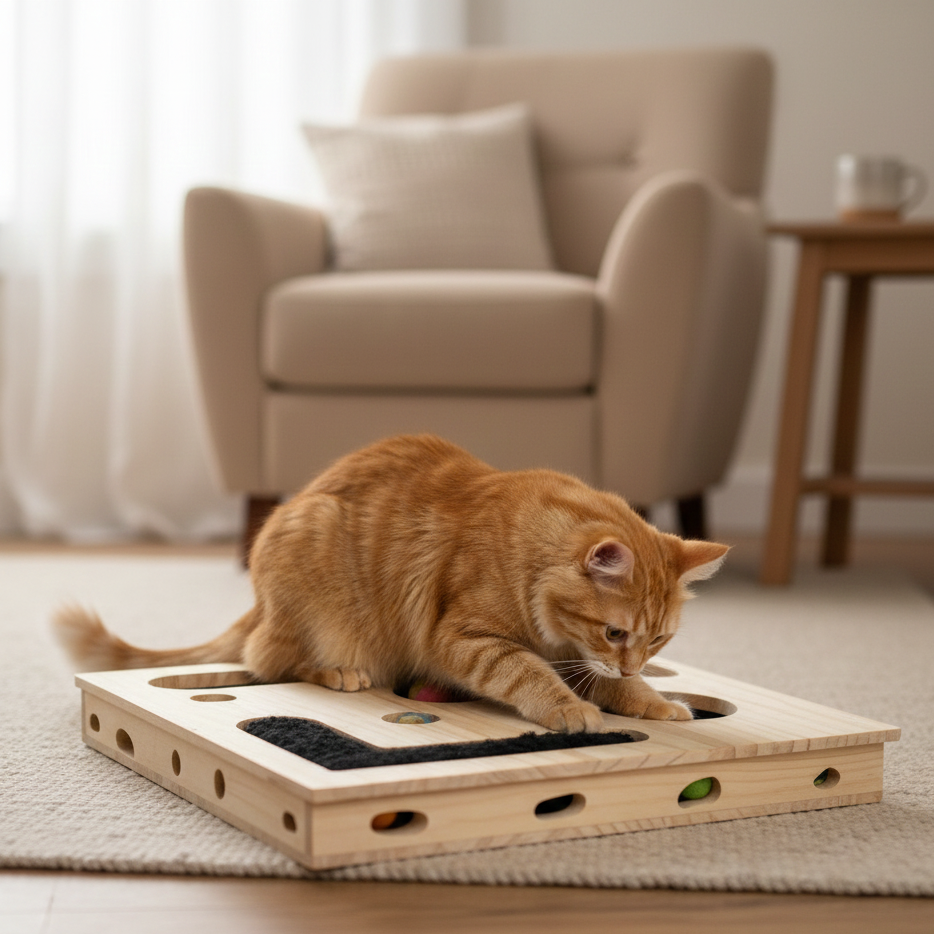 The Pedicure Puzzle: Stress-Free Cat Nail File & Interactive Treat Maze