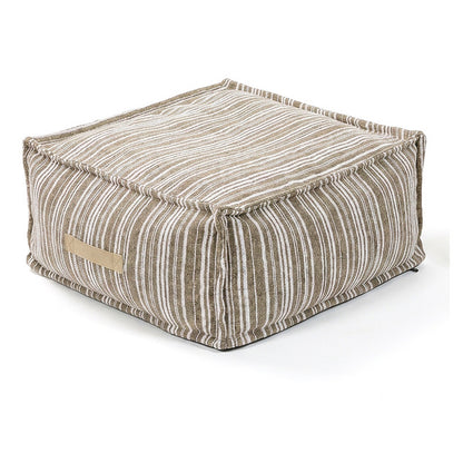 Off-white corduroy stripe floor cushion dog bed, 50 x 50 cm