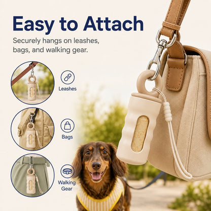 Dog Poop Bag Dispenser, Clip-On Leash Waste Bag Holder