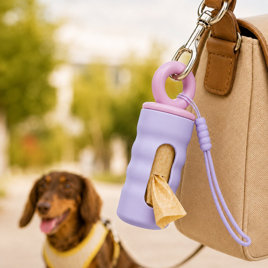 Dog Poop Bag Dispenser, Clip-On Leash Waste Bag Holder