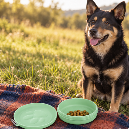 Clever 2-in-1 Portable Dog Bowl for Food & Water on the Go