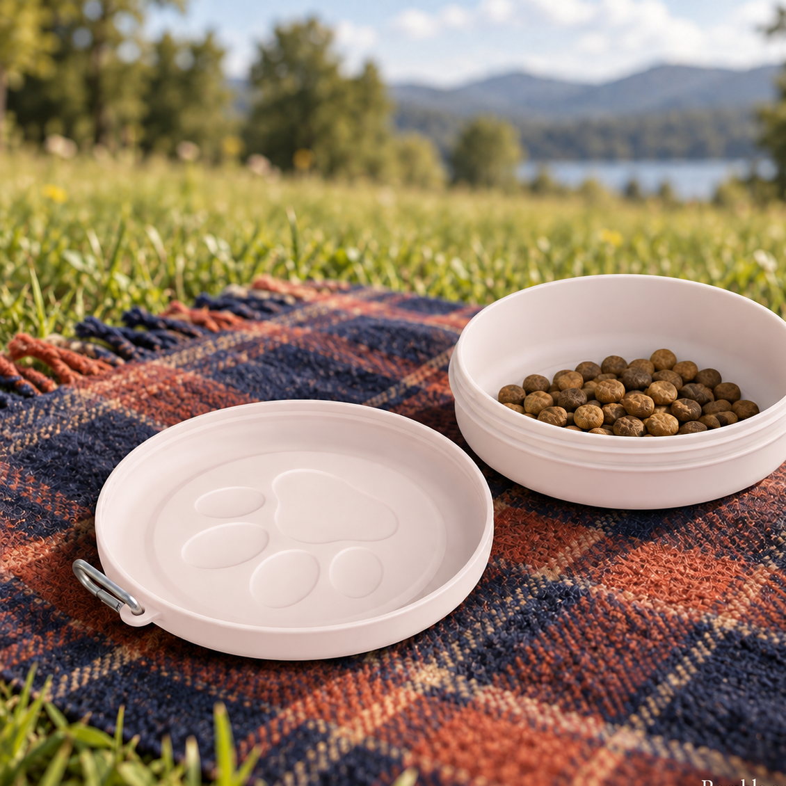Clever 2-in-1 Portable Dog Bowl for Food & Water on the Go