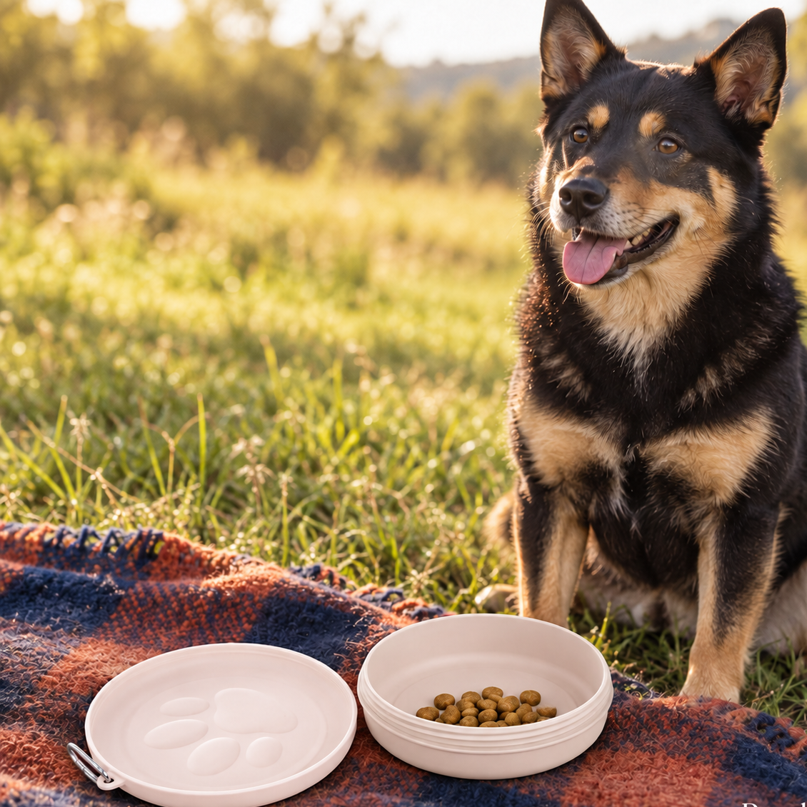 Clever 2-in-1 Portable Dog Bowl for Food & Water on the Go