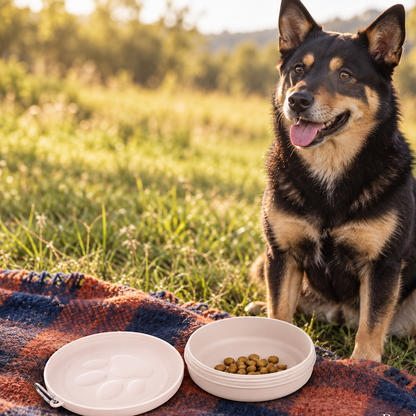 Clever 2-in-1 Portable Dog Bowl for Food & Water on the Go