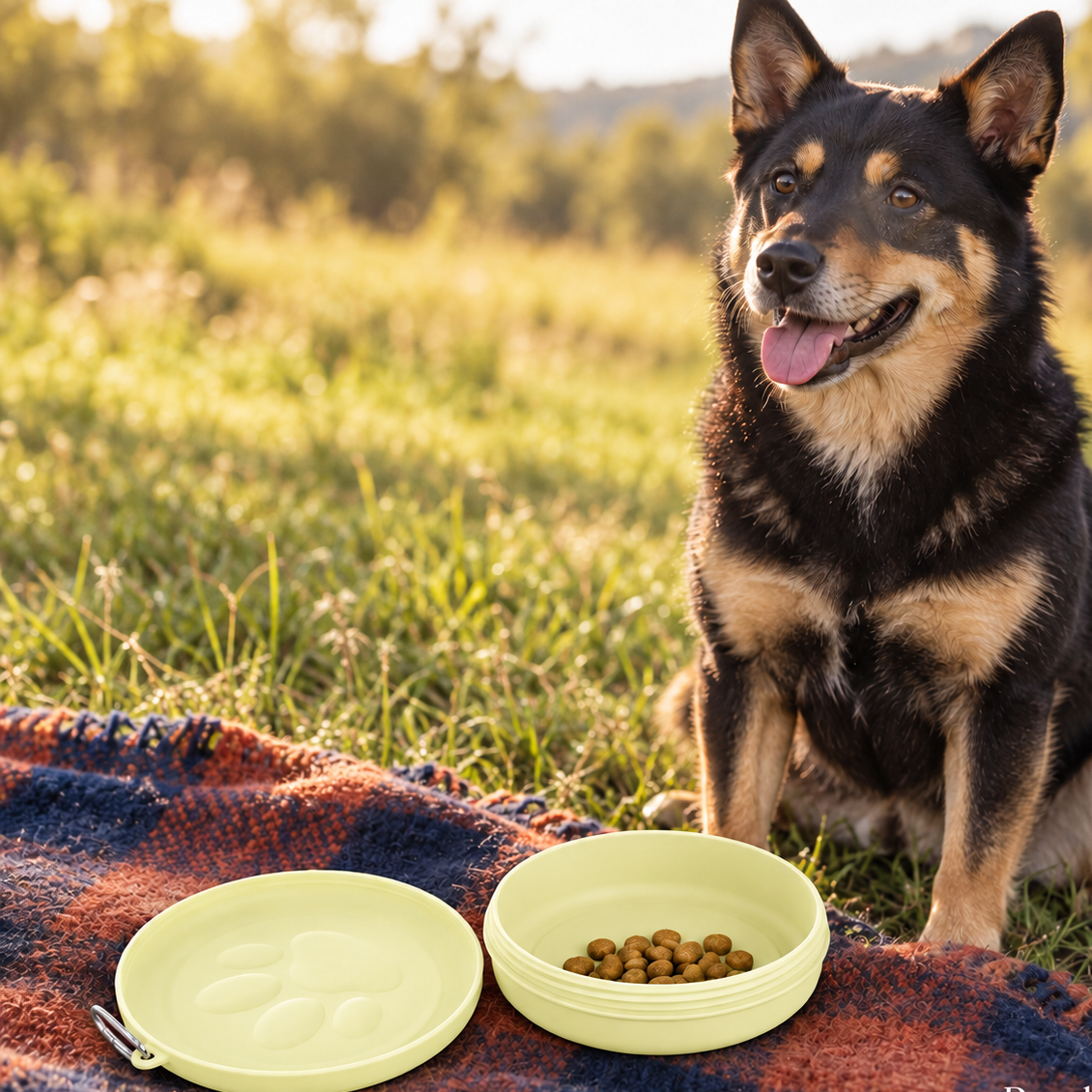 Clever 2-in-1 Portable Dog Bowl for Food & Water on the Go