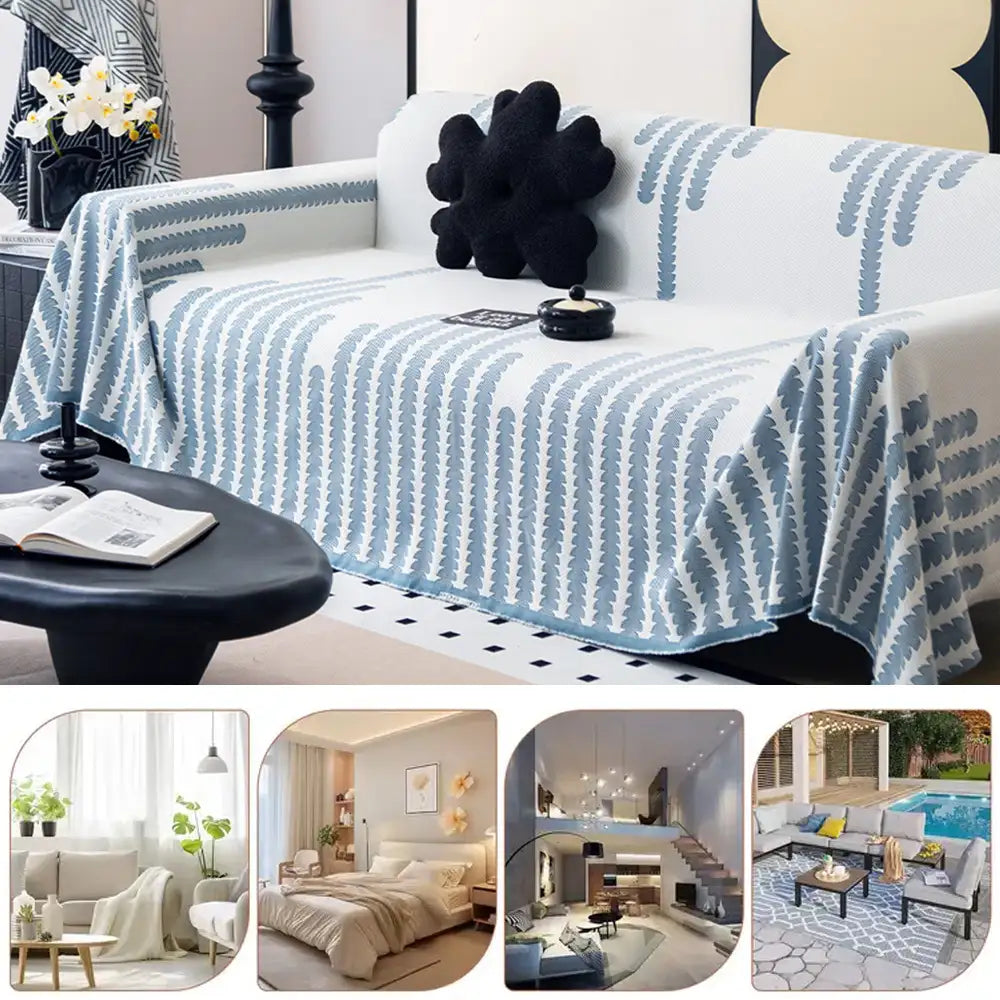 Cooling Ice Silk Sofa Blanket - Breathable, Heat-Absorbing, Washable Couch Cover for Everyday Comfort