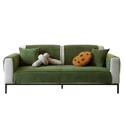 Elegant Corduroy Sofa Protector with Non-Slip Backing