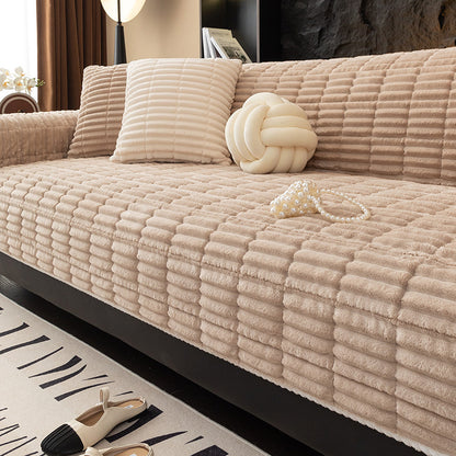 Coffee flannel couch cover