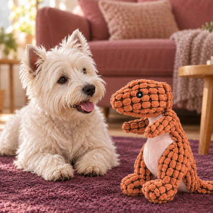 Cuddly Plush Dinosaur Dog Toy for Playful Bonding Time
