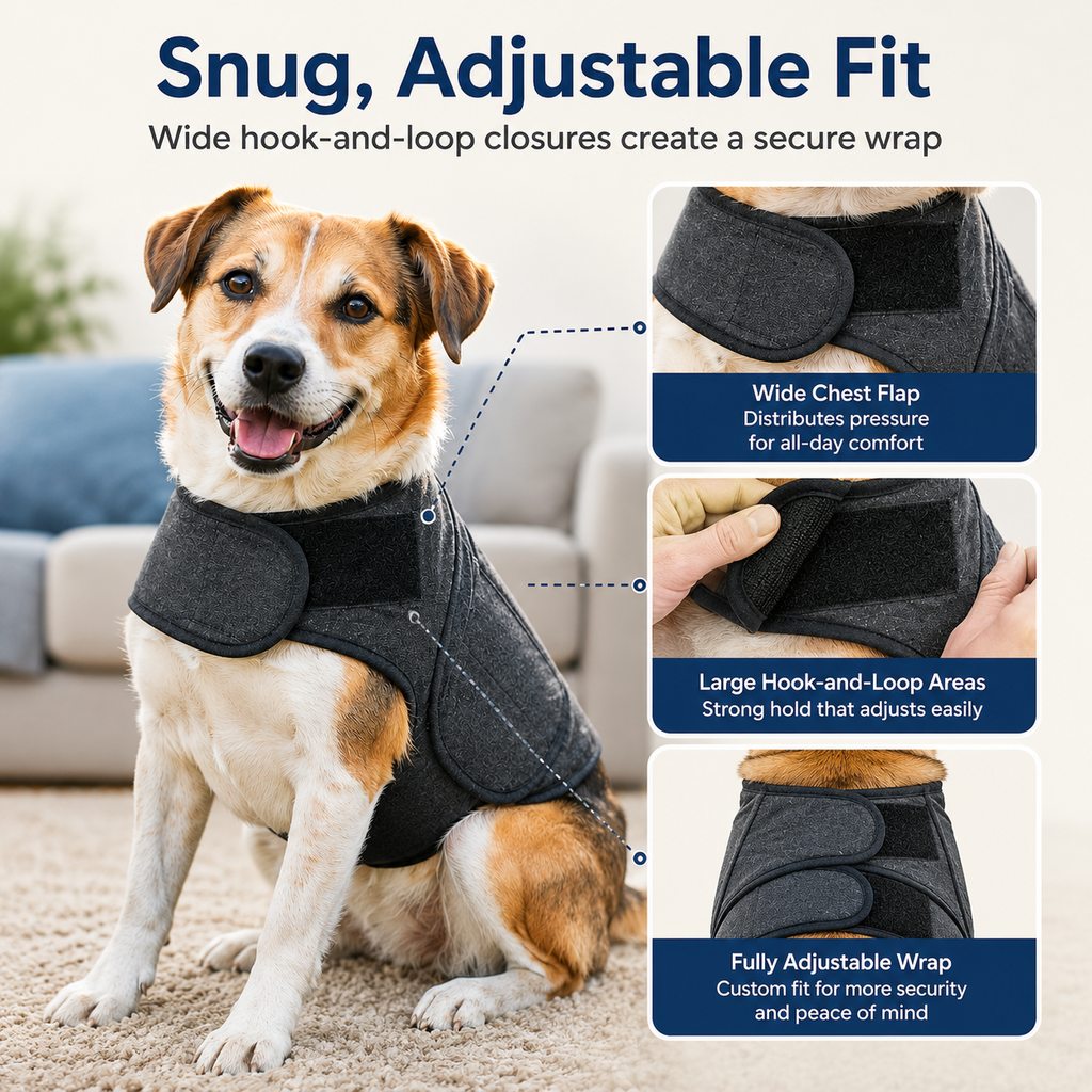 Dog Calming Vest for Travel & Vet Visits, Comfort Wrap