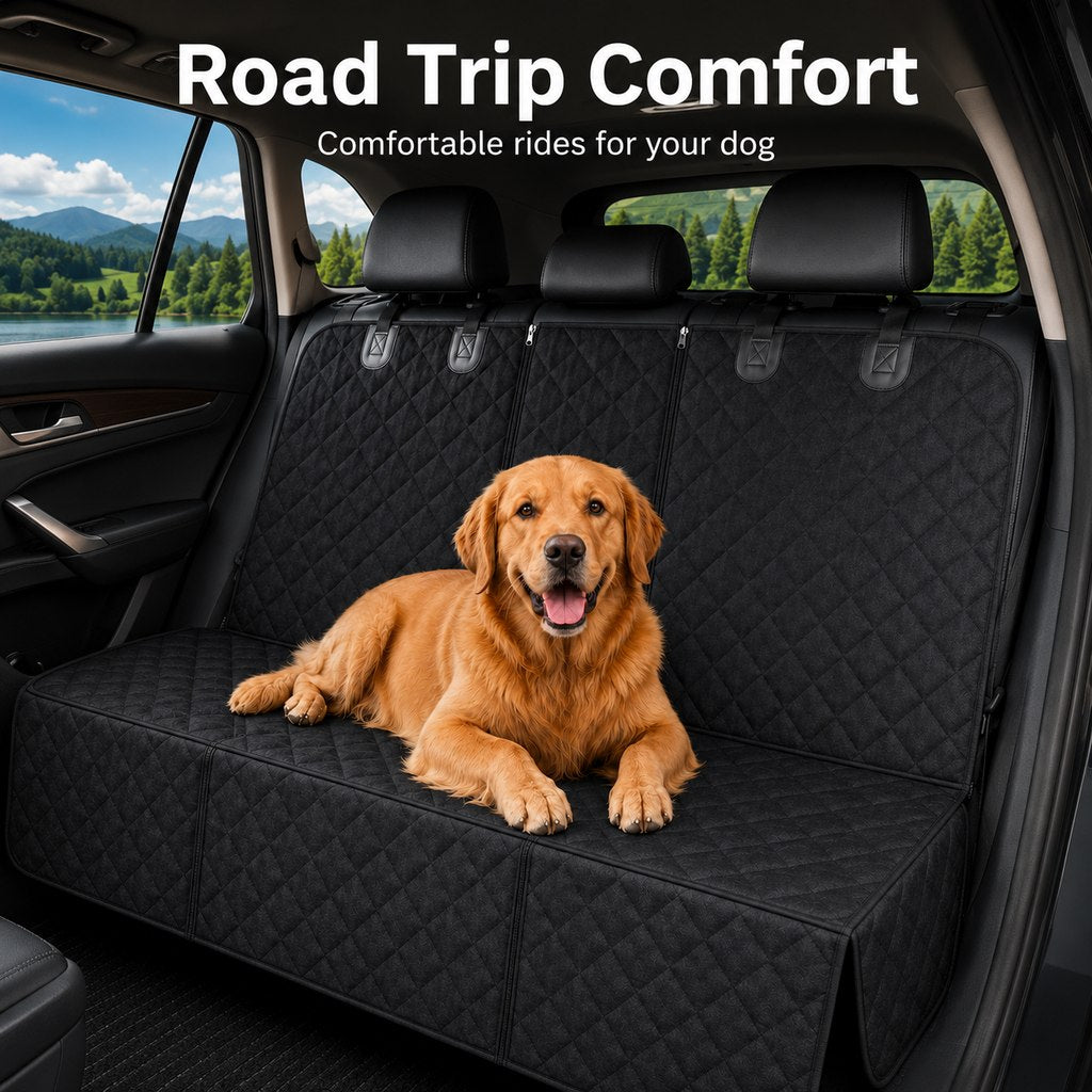 Waterproof Dog Car Seat Cover for Back Seat, Quilted Protector