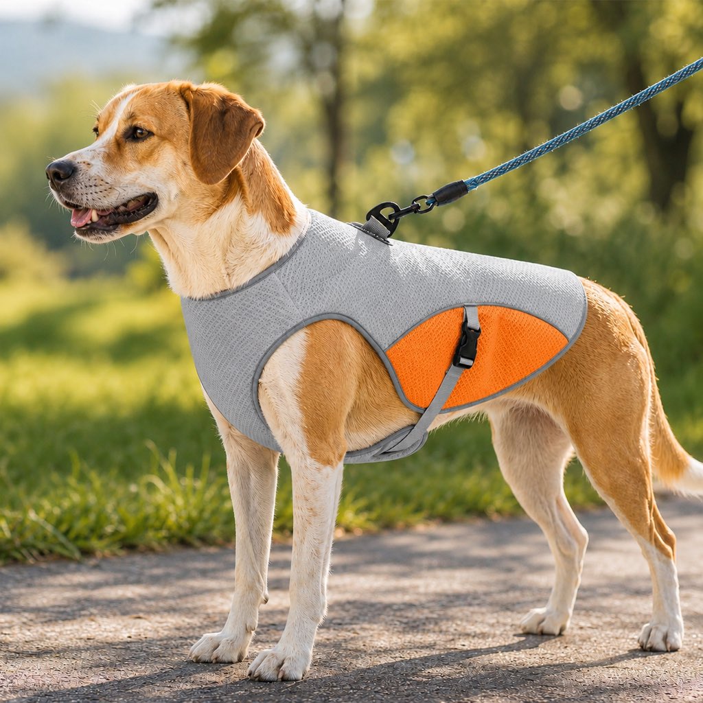 Dog Cooling Vest, Evaporative Wet-to-Cool Jacket for Summer