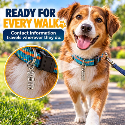 Dog ID Tag Capsule 3-Pack, Emergency Contact Holder for Collars