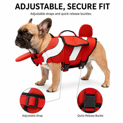 Dog Life Jacket for French Bulldogs with Chin Float & Grab Handle