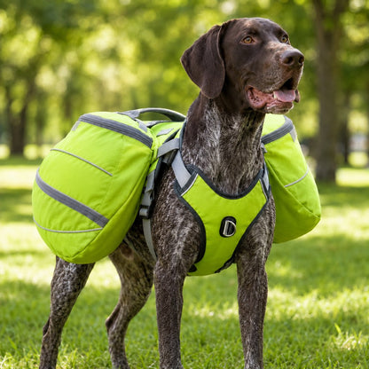 Dog Backpack for Hiking, Saddlebag Harness for Camping Trips