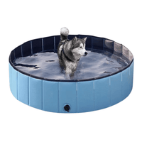 Splash-Ready Foldable Double-Layer Dog Pool for Summer Fun