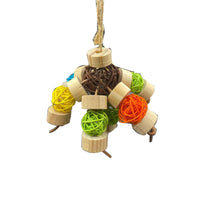 Wooden Vine Ball Bird Toy for Nibbling – Cage Accessories & Bird Toys