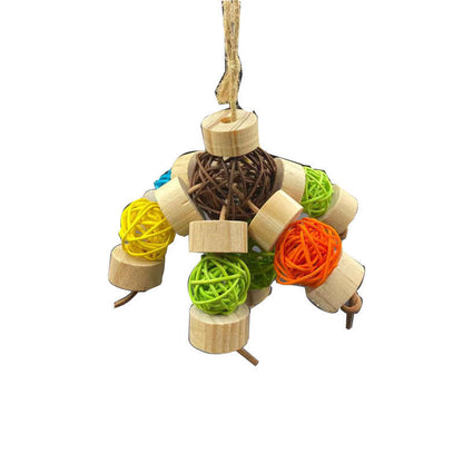 Wooden Vine Ball Bird Toy for Nibbling – Cage Accessories & Bird Toys
