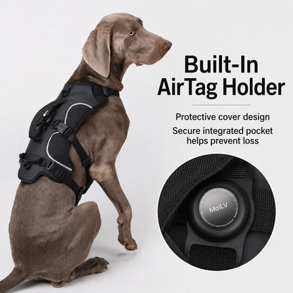 AirTag-Compatible Escape-Resistant Harness for Dogs That Pull