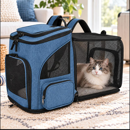 Cat Backpack Carrier, Expandable for Cats & Small Dogs