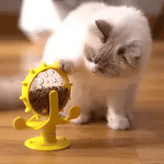 Interactive Spinning Treat Dispenser Toy with Suction Base — Slow-Feeder for Dogs & Cats