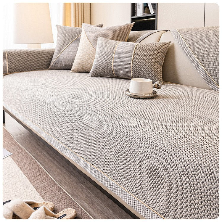 Grey cotton-linen couch cover