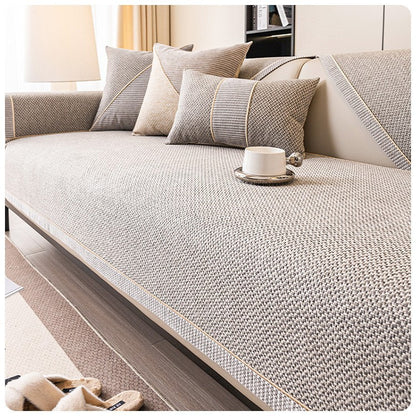 Grey cotton-linen couch cover