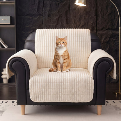 One-Piece Cozy Flannel Sofa Protector — Non-Slip Recliner Chair Cover