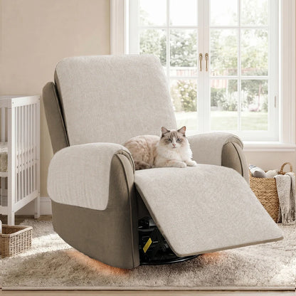 One-Piece Chenille Recliner Chair Cover - Scratch-Resistant, Durable, Water-Repellent & Non-Slip