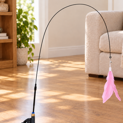 Entertaining Feather Teaser Wand with Suction-Cup Base