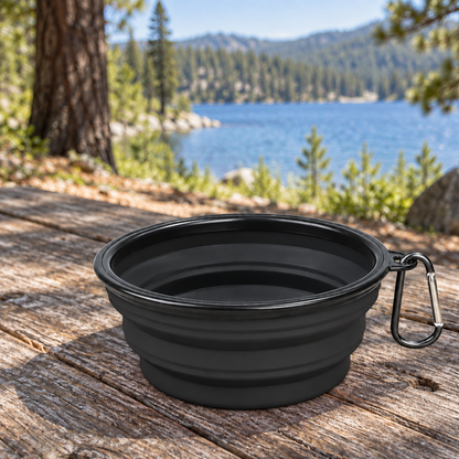 Handy Collapsible Travel Dog Bowl for Food & Water Breaks