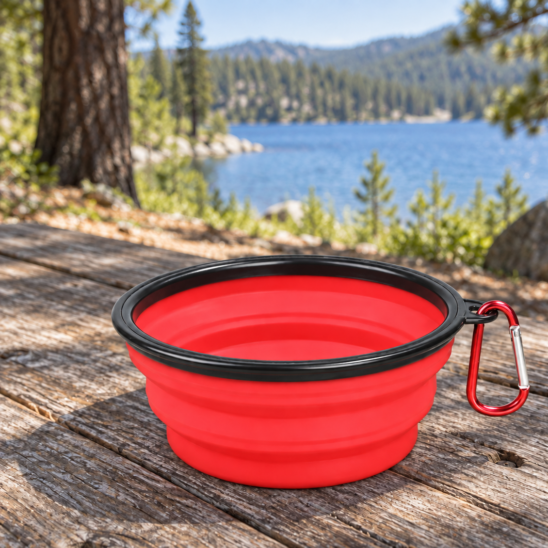 Handy Collapsible Travel Dog Bowl for Food & Water Breaks