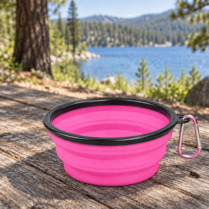 Handy Collapsible Travel Dog Bowl for Food & Water Breaks