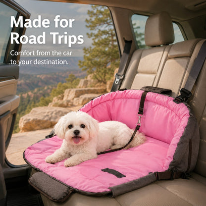 Travel Dog Bed and Carry Bag, 2-in-1 Foldable for Road Trips