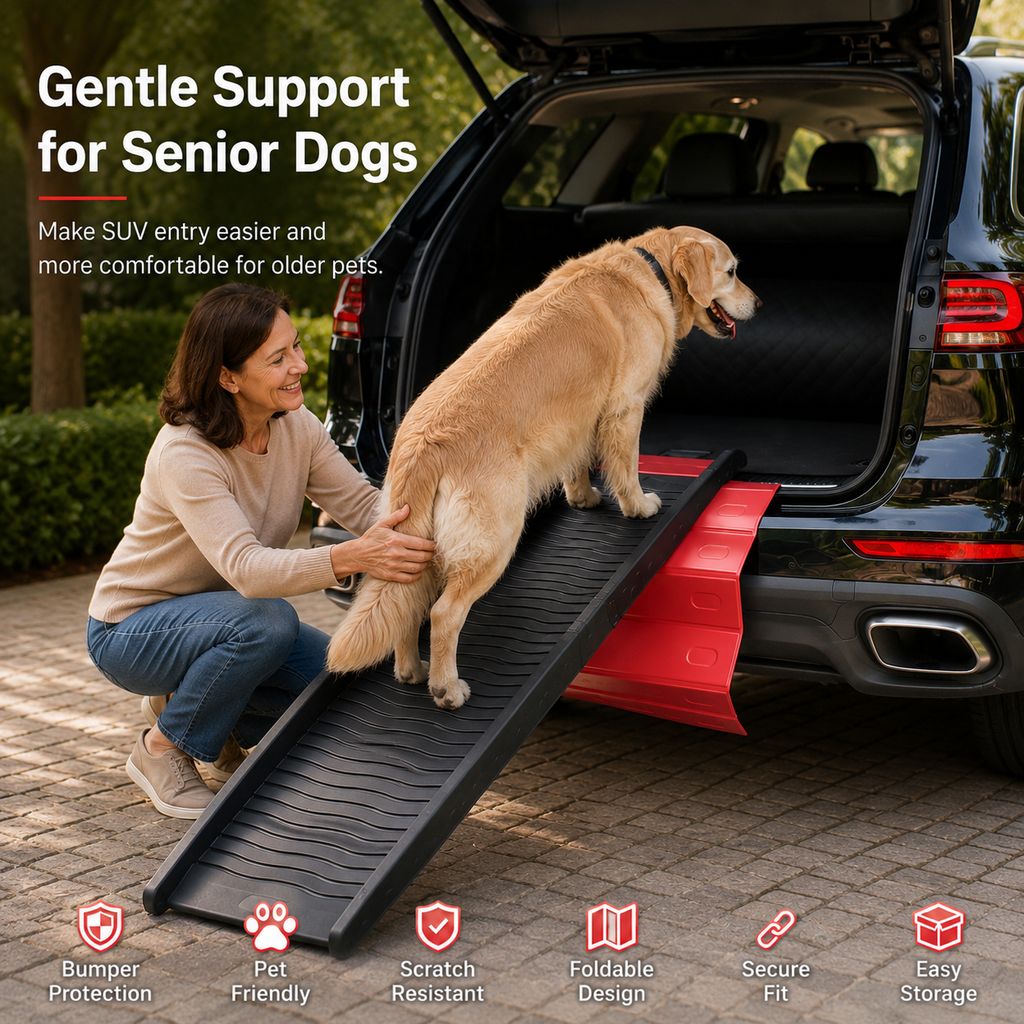 Bumper Protector for Dog Ramps on SUVs, Foldable Mat