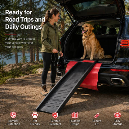 Bumper Protector for Dog Ramps on SUVs, Foldable Mat