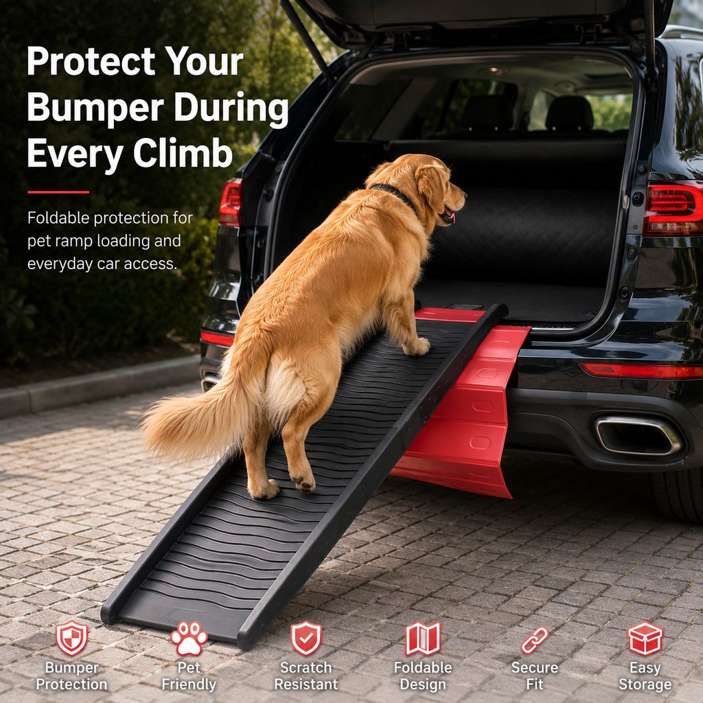Bumper Protector for Dog Ramps on SUVs, Foldable Mat