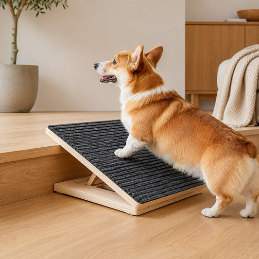 Dog Ramp for Bed & Couch, Foldable Wooden Pet Ramp