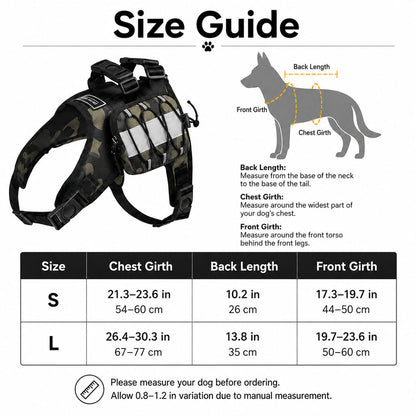 French Bulldog Harness, Tactical Vest Backpack with Bottle Holder