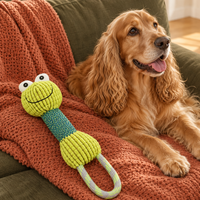 Cuddly Polyester Plush Frog Dog Toy for Gentle Play