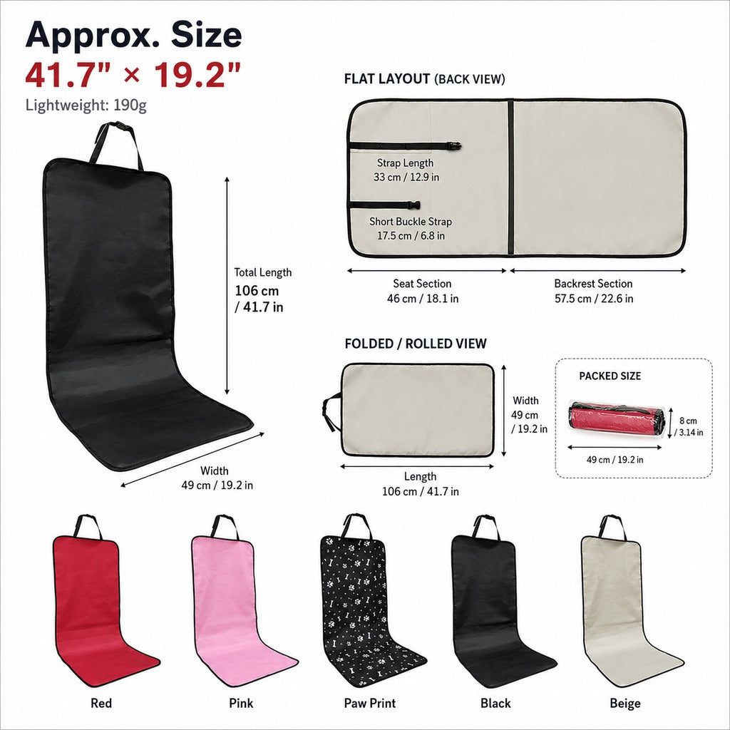 Water Resistant Front Seat Cover for Dogs, Cars, SUVs & Trucks