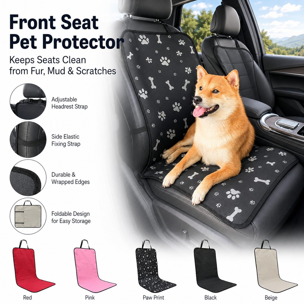 Water Resistant Front Seat Cover for Dogs, Cars, SUVs & Trucks