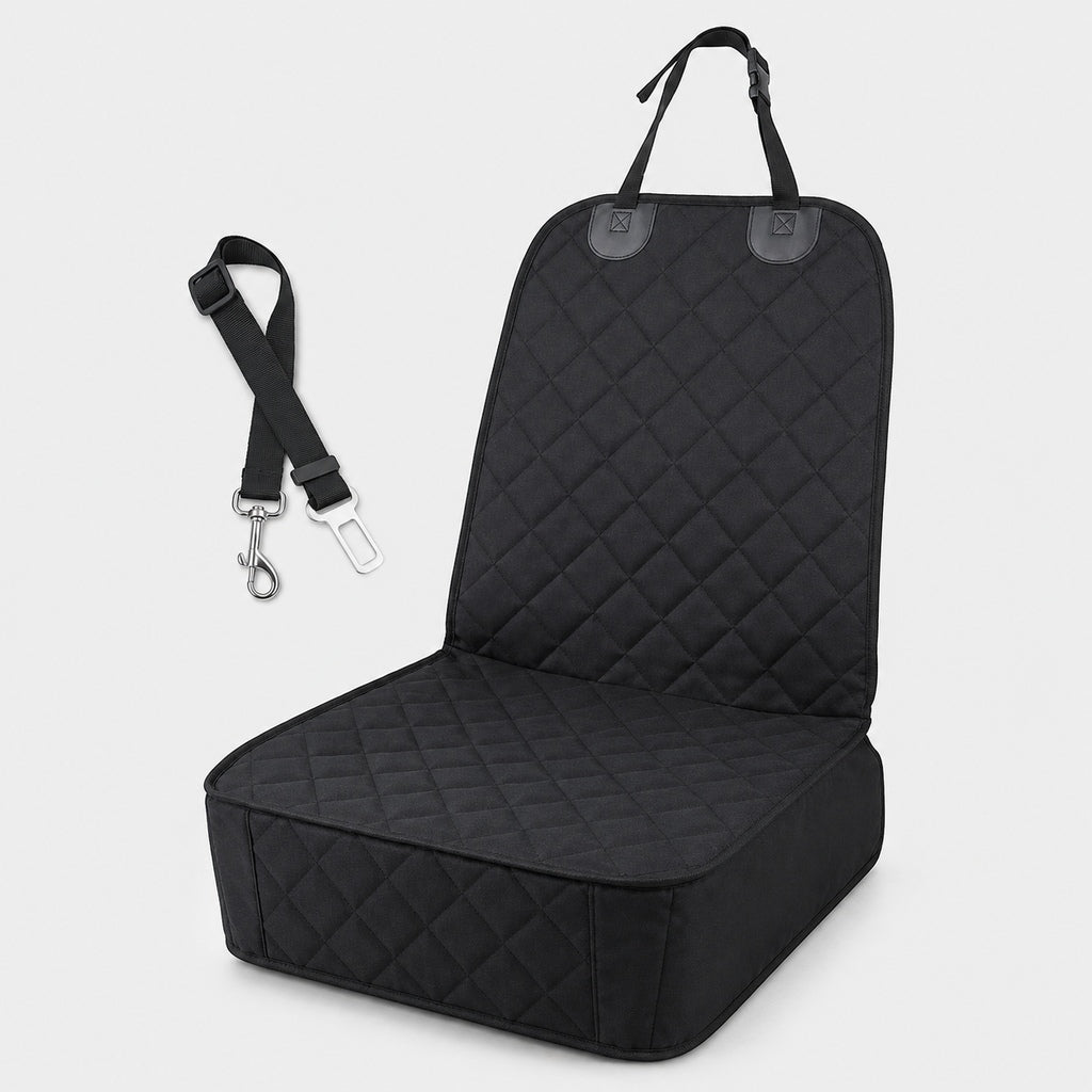 Front Seat Dog Car Seat Cover with Seat Belt Tether